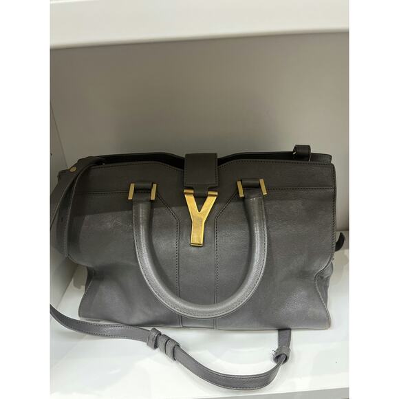 Saint Laurent Y-Ligne Grey Leather Satchel - Good Condition - Picture 1 of 3